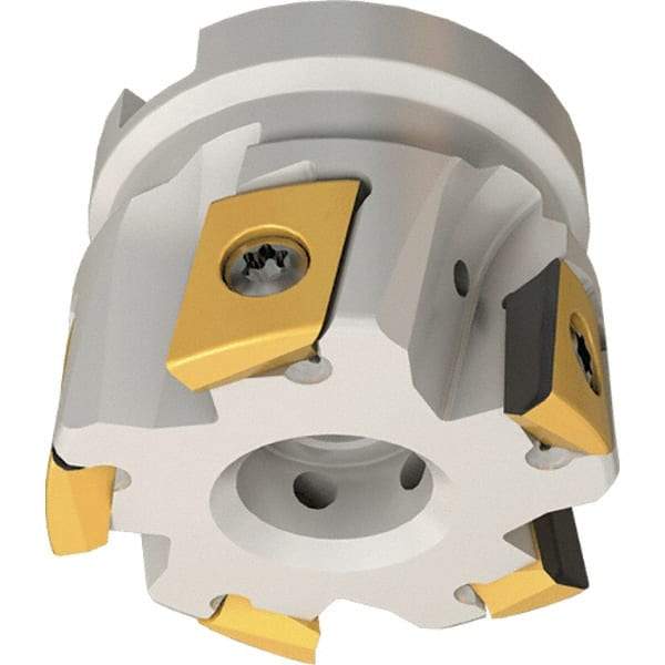 Iscar - 6 Inserts, 63mm Cut Diam, 22mm Arbor Diam, 14mm Max Depth of Cut, Indexable Square-Shoulder Face Mill - 0/90° Lead Angle, 40mm High, T290 FLN-15 Insert Compatibility, Through Coolant, Series SumoMill - Caliber Tooling