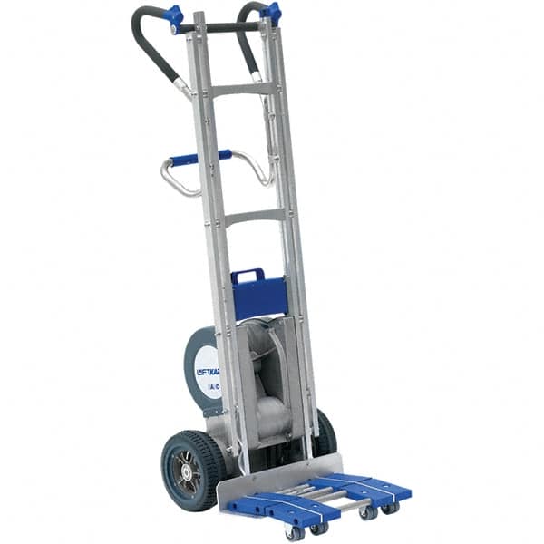 Wesco Industrial Products - 725 Lb Capacity 63" OAH Stair Climbing Battery Powered Hand Truck - Ergonomic Dual Grip Handle, Aluminum, Microcellular Wheels - Caliber Tooling