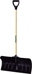 UnionTools - 24 Inch Wide Blade x 11 Inch High Blade Pusher Snow Shovel - 45 Inch Long Hardwood Handle - Caliber Tooling