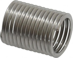 Recoil - M8x1.00 Metric Fine, 16mm OAL, Free Running Helical Insert - 13 Free Coils, Tanged, Stainless Steel, Bright Finish, 2D Insert Length - Caliber Tooling