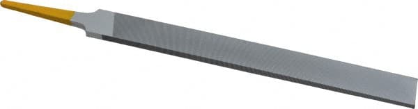 PFERD - 8" Swiss Pattern Hand File - Double Cut, 25/32" Width Diam x 7/32" Thick, With Tang - Caliber Tooling