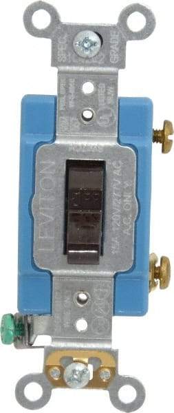 Leviton - 1 Pole, 120 to 277 VAC, 15 Amp, Industrial Grade, Toggle, Wall and Dimmer Light Switch - 1.31 Inch Wide x 4.06 Inch High - Caliber Tooling