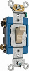 Leviton - 2 Pole, 120 to 277 VAC, 15 Amp, Industrial Grade, Toggle, Wall and Dimmer Light Switch - 1.31 Inch Wide x 4.06 Inch High - Caliber Tooling