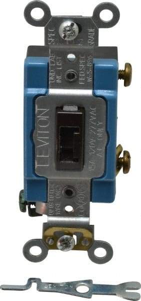 Leviton - 1 Pole, 120 to 277 VAC, 15 Amp, Industrial Grade, Toggle, Wall and Dimmer Light Switch - 1.31 Inch Wide x 4.06 Inch High - Caliber Tooling