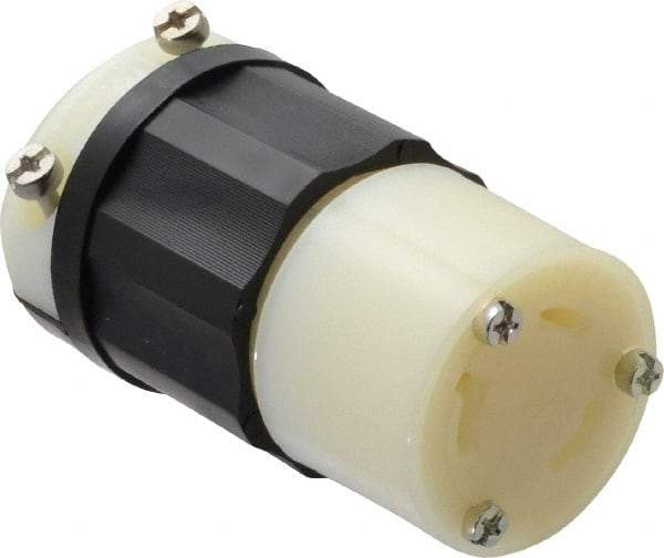 Leviton - 480 VAC, 30 Amp, L8-30R Configuration, Industrial Grade, Self Grounding Connector - 1 Phase, 2 Poles, 0.385 to 0.86 Inch Cord Diameter - Caliber Tooling