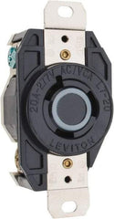 Leviton - 277 VAC, 20 Amp, L7-20R NEMA, Self Grounding Receptacle - 2 Poles, 3 Wire, Female End, Black - Caliber Tooling