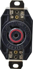 Leviton - 277/480 VAC, 20 Amp, L22-20R NEMA, Self Grounding Receptacle - 4 Poles, 5 Wire, Female End, Black - Caliber Tooling