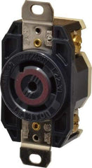 Leviton - 277/208 VAC, 30 Amp, L22-30R NEMA, Self Grounding Receptacle - 4 Poles, 5 Wire, Female End, Black - Caliber Tooling