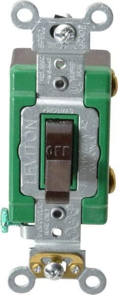 Leviton - 1 Pole, 120 to 277 VAC, 30 Amp, Industrial Grade, Toggle, Wall and Dimmer Light Switch - 1.31 Inch Wide x 4.06 Inch High - Caliber Tooling