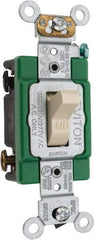 Leviton - 2 Pole, 120 to 277 VAC, 30 Amp, Industrial Grade, Toggle, Wall and Dimmer Light Switch - 1.31 Inch Wide x 4.06 Inch High - Caliber Tooling