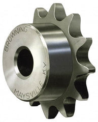 Browning - 14 Teeth, 1/2" Chain Pitch, Chain Size 40, Min Plain Bore Sprocket - 1/2" Bore Diam, 2.247" Pitch Diam, 2.49" Outside Diam - Caliber Tooling