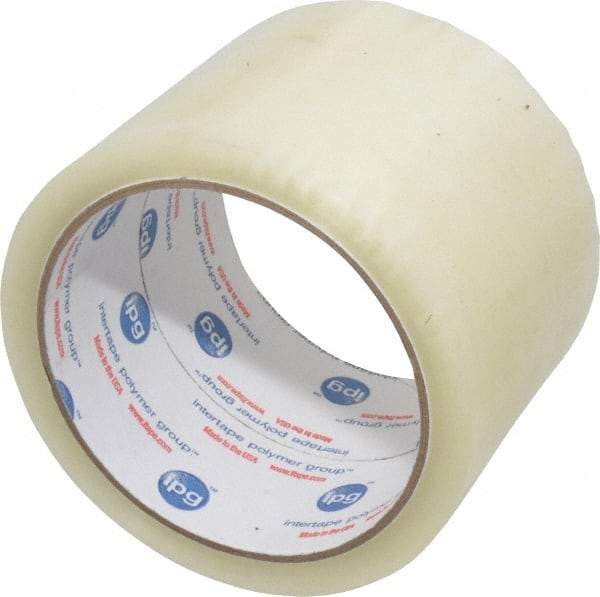 Intertape - 3" x 55 Yd Clear Rubber Adhesive Sealing Tape - Polypropylene Film Backing, 1.85 mil Thick, 27 Lb Tensile Strength, Series 7100 - Caliber Tooling