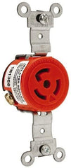 Leviton - 125 VAC, 15 Amp, 5-15R NEMA, Self Grounding Receptacle - 2 Poles, 3 Wire, Female End, Orange - Caliber Tooling