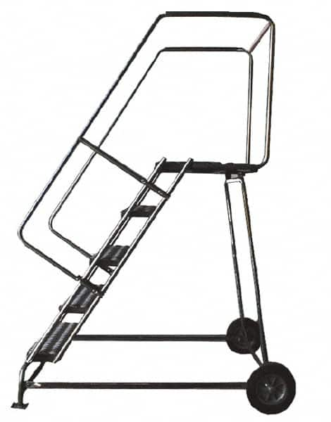 Ballymore - 133" 10 Step Ladder - 300 Lb Capacity, 100" Platform Height, 30" Base Width x 81" Depth, Solid Ribbed Tread - Caliber Tooling