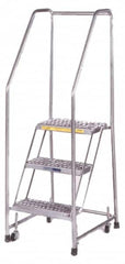 Ballymore - 103" 7 Step Ladder - 300 Lb Capacity, 70" Platform Height, 24" Base Width x 56" Depth, Heavy-Duty Serrated Grating - Caliber Tooling