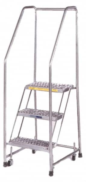 Ballymore - 103" 7 Step Ladder - 300 Lb Capacity, 70" Platform Height, 30" Base Width x 56" Depth, Perforated Tread - Caliber Tooling