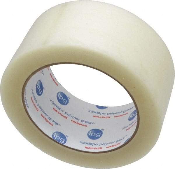 Intertape - 2" x 110 Yd Clear Rubber Adhesive Sealing Tape - Polypropylene Film Backing, 1.85 mil Thick, 27 Lb Tensile Strength, Series 7100 - Caliber Tooling