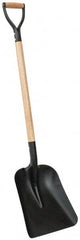 PRO-SOURCE - 13" High x 11" Wide Square Steel Shovel - 34" Long Wood D-Grip Handle - Caliber Tooling