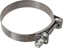 Mikalor - 5-1/4" Hose, 1.1" Wide x 0.051" Thick, T-Bolt Hose Clamp - 5.11 to 5.51" Diam, Stainless Steel Band, Housing & Zinc Plated Screw - Caliber Tooling