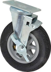 Shepherd - 6" Diam x 1-1/4" Wide, Phenolic Swivel with Brake Caster - 150 Lb Capacity, Top Plate Mount, 2-5/8" x 3-3/4" Plate, Ball Bearing - Caliber Tooling