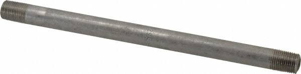 Merit Brass - Schedule 80, 1/8" Pipe x 6" Long, Grade 304/304L Stainless Steel Pipe Nipple - Seamless & Threaded - Caliber Tooling