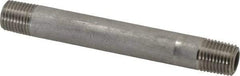 Merit Brass - Schedule 80, 1/4" Pipe x 4" Long, Grade 304/304L Stainless Steel Pipe Nipple - Seamless & Threaded - Caliber Tooling