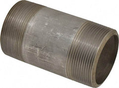 Merit Brass - Schedule 80, 3" Pipe x 6" Long, Grade 304/304L Stainless Steel Pipe Nipple - Seamless & Threaded - Caliber Tooling