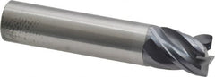 SGS - 1/2", 4 Flute, Single End, Solid Carbide, 0.0250 - 0.0300" Corner Radius End Mill - 2-1/2" OAL, Right Hand Flute, 5/8" LOC, Right Hand Cut - Caliber Tooling