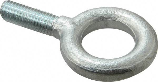 Gibraltar - 2,100 Lb Capacity, Steel, 1/2-13 Thread, Fixed Lifting Eye Bolt - Fully Threaded, 1-1/2" Shank, 1-1/2" Thread Length, No Shoulder - Caliber Tooling