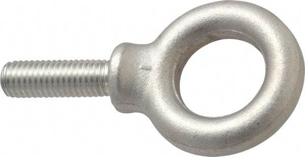 Gibraltar - 2,150 Lb Capacity, Stainless Steel, 1/2-13 Thread, Fixed Lifting Eye Bolt - Fully Threaded, 1-1/2" Shank, 1-1/2" Thread Length, Shoulder - Caliber Tooling