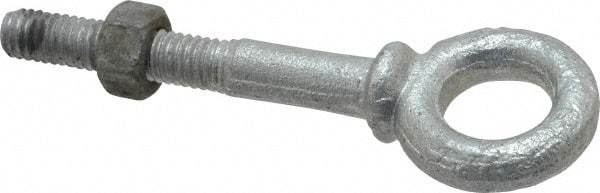 Gibraltar - 800 Lb Capacity, Steel, 5/16 Thread, Fixed Lifting Eye Bolt - Partially Threaded, 2-1/4" Shank, 1-1/4" Thread Length, Shoulder - Caliber Tooling