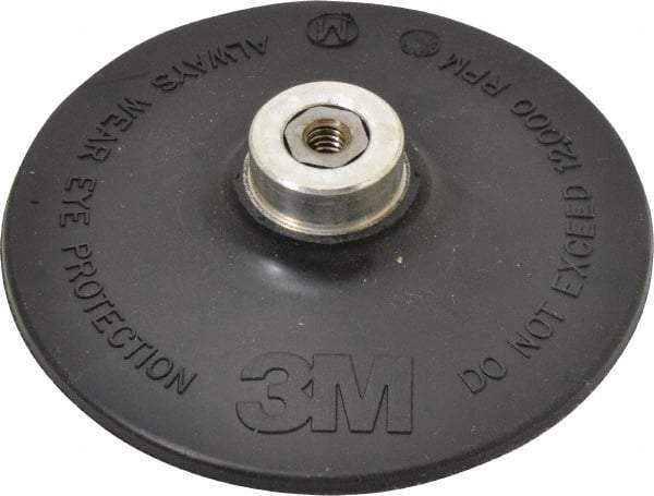 3M - 4" Diam Quick-Change Type R Disc Backing Pad - Medium Density, 12,000 RPM, Roloc TR Compatible - Caliber Tooling