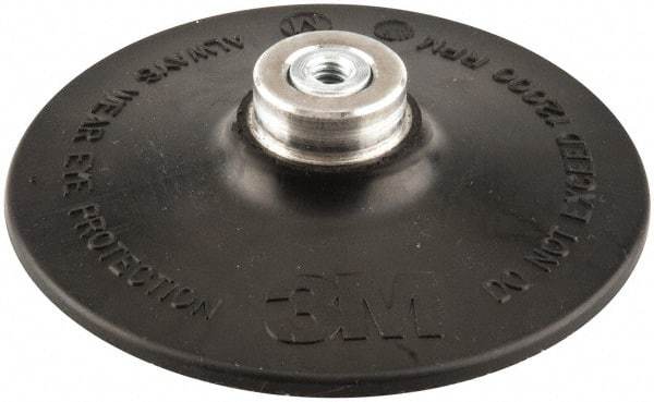 3M - 4" Diam Quick-Change Type S Disc Backing Pad - Medium Density, 12,000 RPM, Roloc TS Compatible - Caliber Tooling