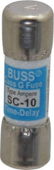 Cooper Bussmann - 170 VDC, 600 VAC, 10 Amp, Time Delay Size Rejecting/NonRejecting Fuse - Fuse Holder Mount, 1-5/16" OAL, 10 at DC, 100 at AC (RMS) kA Rating, 13/32" Diam - Caliber Tooling