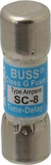 Cooper Bussmann - 170 VDC, 600 VAC, 8 Amp, Time Delay Size Rejecting/NonRejecting Fuse - Fuse Holder Mount, 1-5/16" OAL, 10 at DC, 100 at AC (RMS) kA Rating, 13/32" Diam - Caliber Tooling