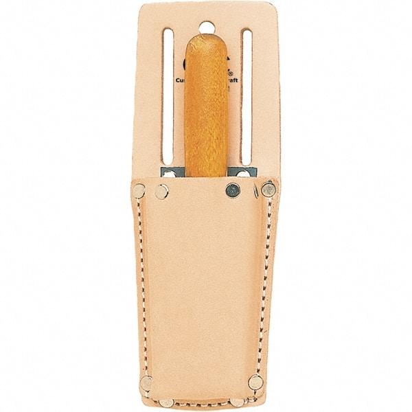 CLC - Knife Holster with 1 Pocket - Leather, Natural (Color), 2" Wide x 6" High x 1-1/4" Deep - Caliber Tooling