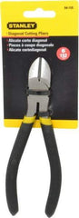 Stanley - 6" OAL, 7/16" Capacity, Cutting Pliers - 55/64" Jaw Length x 51/64" Jaw Width, Round Head, Cushion Grip Handle - Caliber Tooling