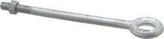 Gibraltar - 1,200 Lb Capacity, Steel, 3/8-16 Thread, Fixed Lifting Eye Bolt - Partially Threaded, 6" Shank, 1-1/2" Thread Length, No Shoulder - Caliber Tooling