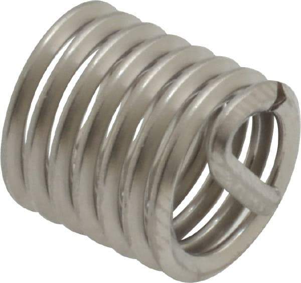 Recoil - 3/8-16 UNC, 0.562" OAL, Free Running Helical Insert - 7-1/4 Free Coils, Tanged, Stainless Steel, 1-1/2D Insert Length - Exact Industrial Supply