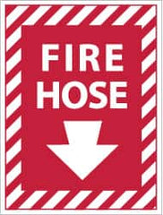 NMC - Fire Hose, Plastic Fire Sign - 9" Wide x 12" High - Caliber Tooling