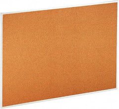 UNIVERSAL - 48" Wide x 36" High Open Cork Bulletin Board - Natural Cork, Aluminum Frame - Caliber Tooling