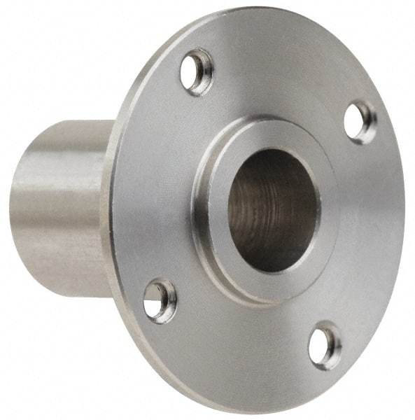 Gibraltar - 3/8" Pin Diam, #6-32 Mounting Hole, Round Flange, Stainless Steel Quick Release Pin Receptacle - 1" Between Mount Hole Center, 0.913" Depth, 9/16" Diam, Grade 303 - Caliber Tooling