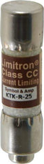 Cooper Bussmann - 600 VAC, 25 Amp, Fast-Acting General Purpose Fuse - Fuse Holder Mount, 1-1/2" OAL, 200 at AC (RMS) kA Rating, 13/32" Diam - Caliber Tooling