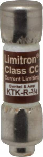 Cooper Bussmann - 600 VAC, 0.75 Amp, Fast-Acting General Purpose Fuse - Fuse Holder Mount, 1-1/2" OAL, 200 at AC (RMS) kA Rating, 13/32" Diam - Caliber Tooling