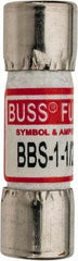 Cooper Bussmann - 600 VAC, 1.5 Amp, Fast-Acting General Purpose Fuse - Fuse Holder Mount, 1-3/8" OAL, 10 at AC kA Rating, 13/32" Diam - Caliber Tooling