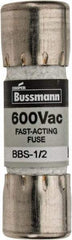 Cooper Bussmann - 600 VAC, 0.5 Amp, Fast-Acting General Purpose Fuse - Fuse Holder Mount, 1-3/8" OAL, 10 at AC kA Rating, 13/32" Diam - Caliber Tooling