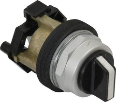 Eaton Cutler-Hammer - 30-1/2mm Mount Hole, 3 Position, Knob Operated, Selector Switch Only - Black, Maintained (MA) - Maintained (MA) - Momentary (MO), Nonilluminated, Oil and Watertight - Caliber Tooling