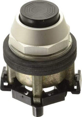 Eaton Cutler-Hammer - 30-1/2mm Mount Hole, Extended Straight, Pushbutton Switch Only - Round, Black Pushbutton, Nonilluminated, Momentary (MO), Corrosion Resistant, Oiltight and Watertight - Caliber Tooling