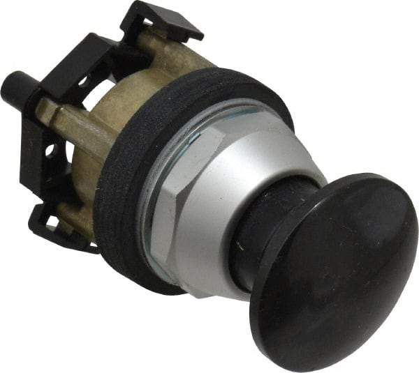 Eaton Cutler-Hammer - 30.5mm Mount Hole, 3035mm Extended Mushroom Head, Pushbutton Switch Only - Round, Black Pushbutton, Nonilluminated, Momentary (MO), Corrosion Resistant, Oiltight & Watertight - Caliber Tooling