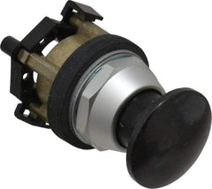 Eaton Cutler-Hammer - 30.5mm Mount Hole, 3035mm Extended Mushroom Head, Pushbutton Switch Only - Round, Black Pushbutton, Nonilluminated, Momentary (MO), Corrosion Resistant, Oiltight & Watertight - Caliber Tooling